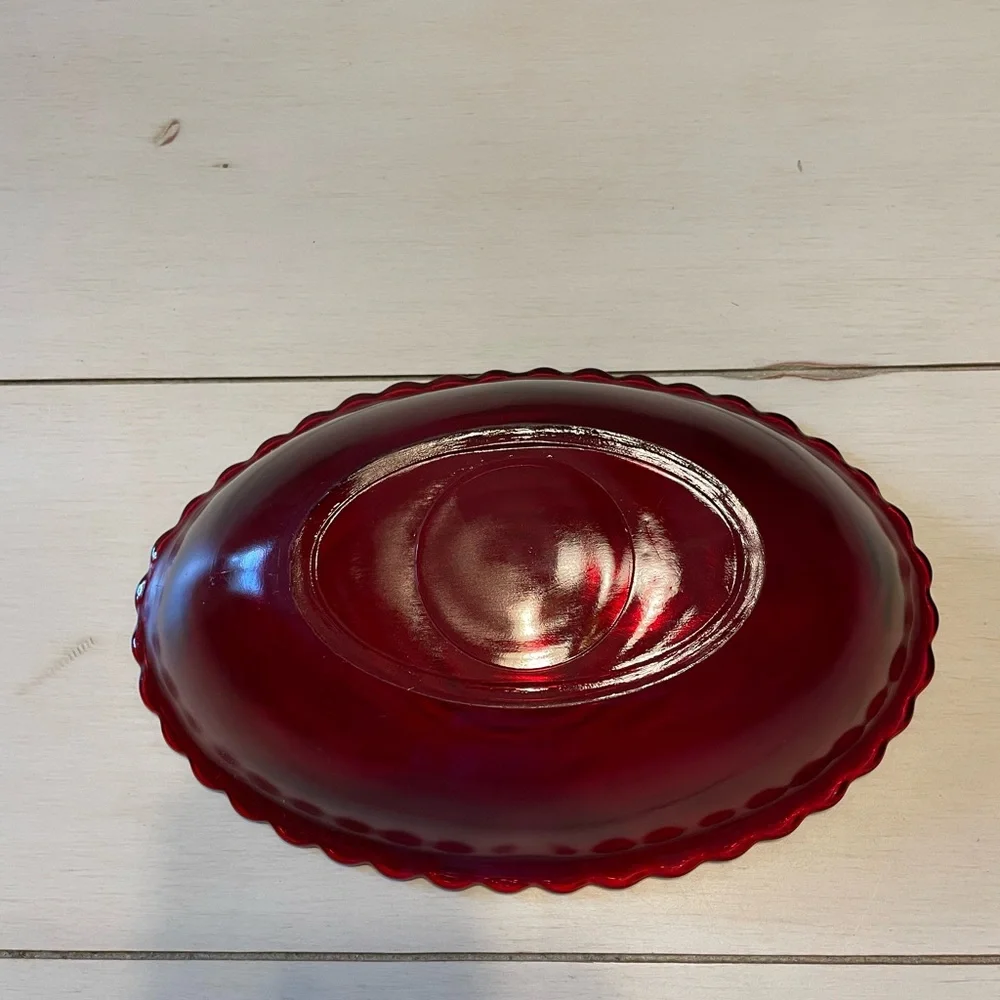Vintage Anchor Hocking Royal Ruby Oval Vegetable Bowl Excellent Condition! - Picture 4 of 4